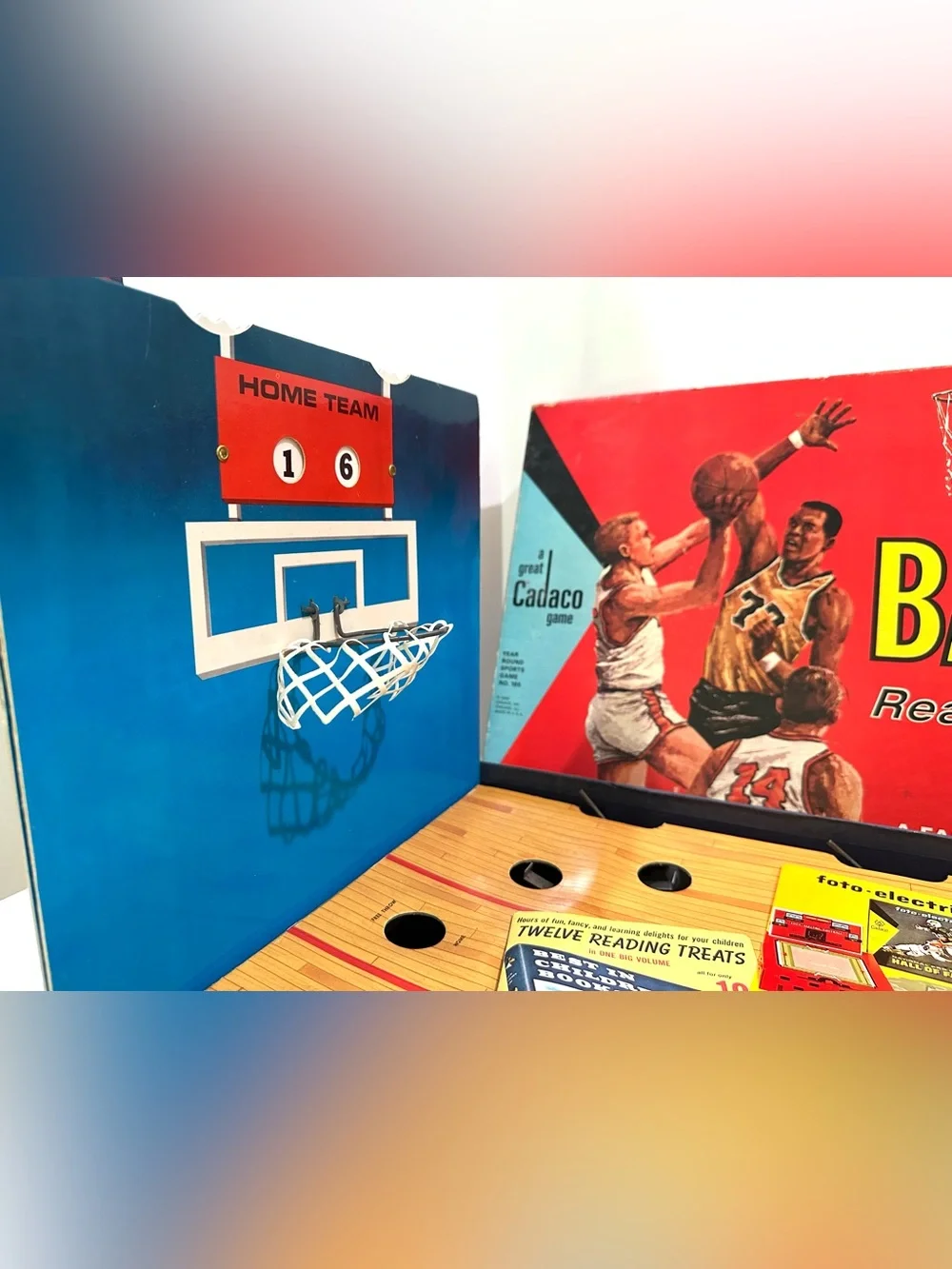 Vintage 1966 Cadaco Bas-Ket Real Basketball In Miniature Tabletop Game No 165